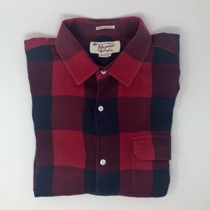 Original Penguin Red & Black Flannel Shirt Size XL